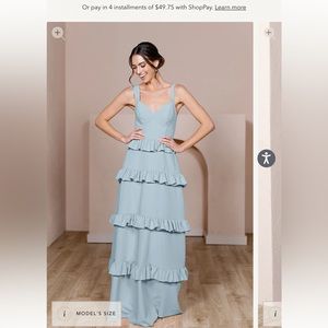 Revelry Sloane Crepe Dress size 8 light blue